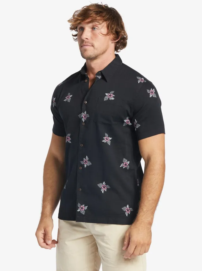 Men Quiksilver Shirts and Polos Waterman Small Pedals Short Sleeve Shirt Black Small Pedals Men Quiksilver Shirts and Polos Waterman Small Pedals Short Sleeve Shirt Black Small Pedals