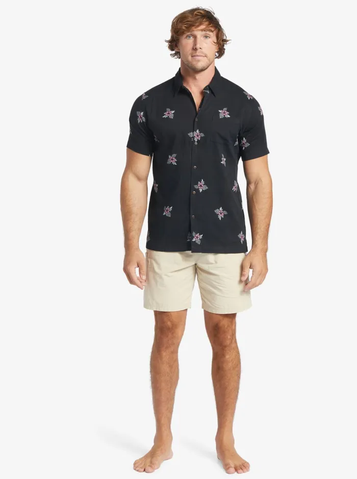 Men Quiksilver Shirts and Polos Waterman Small Pedals Short Sleeve Shirt Black Small Pedals Men Quiksilver Shirts and Polos Waterman Small Pedals Short Sleeve Shirt Black Small Pedals