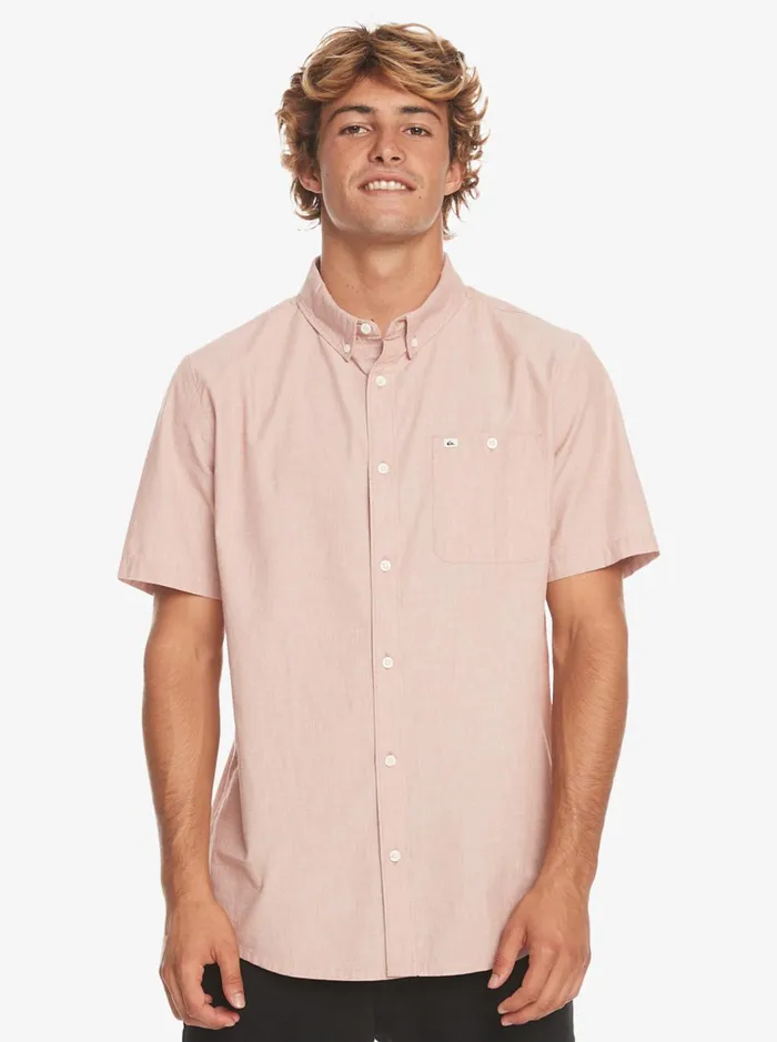 Men Quiksilver Shirts and Polos Winfall Short Sleeve Shirt Baked Clay