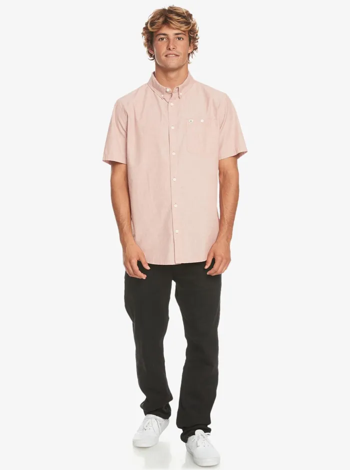 Men Quiksilver Shirts and Polos Winfall Short Sleeve Shirt Baked Clay Men Quiksilver Shirts and Polos Winfall Short Sleeve Shirt Baked Clay