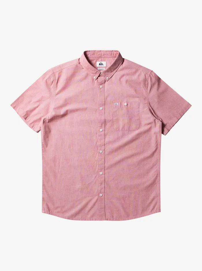 Men Quiksilver Shirts and Polos Winfall Short Sleeve Shirt Red Ochre