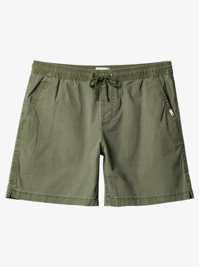 Men Quiksilver Shorts and Amphibians Taxer 17034 Elastic Waist Shorts Four Leaf Clover