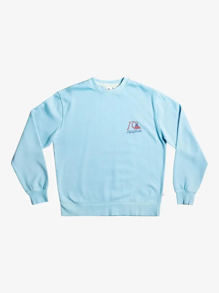 Men Quiksilver Sweatshirts and Hoodies Neon Slab Sweatshirt Sky Blue