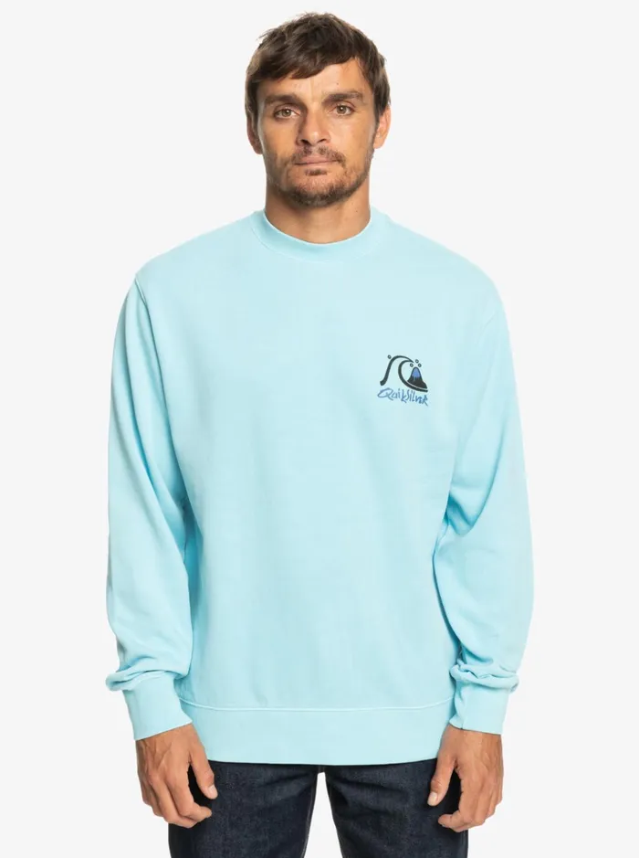 Men Quiksilver Sweatshirts and Hoodies Neon Slab Sweatshirt Sky Blue Men Quiksilver Sweatshirts and Hoodies Neon Slab Sweatshirt Sky Blue