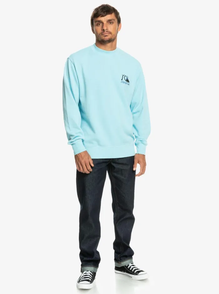 Men Quiksilver Sweatshirts and Hoodies Neon Slab Sweatshirt Sky Blue Men Quiksilver Sweatshirts and Hoodies Neon Slab Sweatshirt Sky Blue