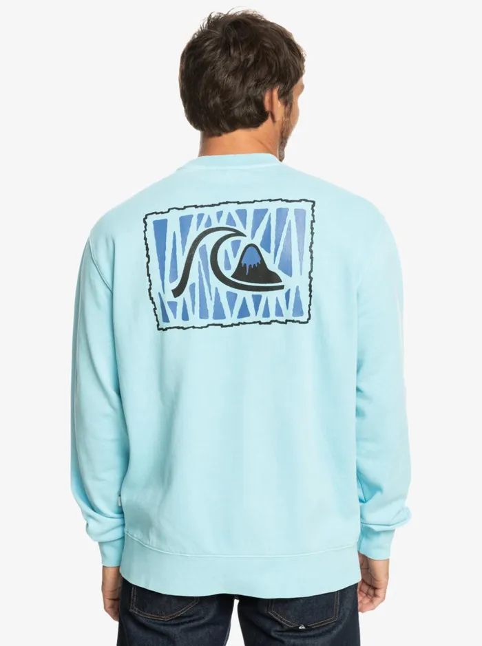 Men Quiksilver Sweatshirts and Hoodies Neon Slab Sweatshirt Sky Blue Men Quiksilver Sweatshirts and Hoodies Neon Slab Sweatshirt Sky Blue