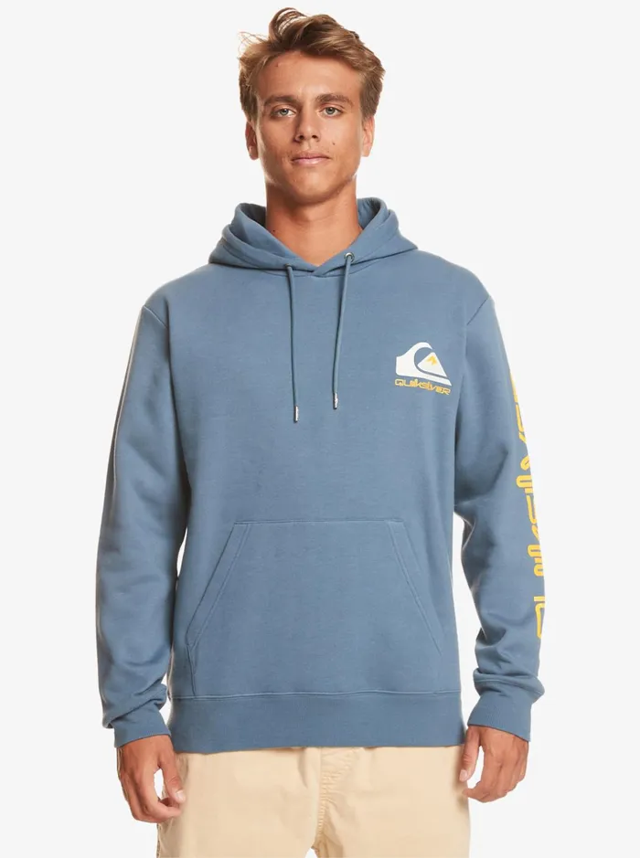 Men Quiksilver Sweatshirts and Hoodies Omni Logo Hoodie Bering Sea