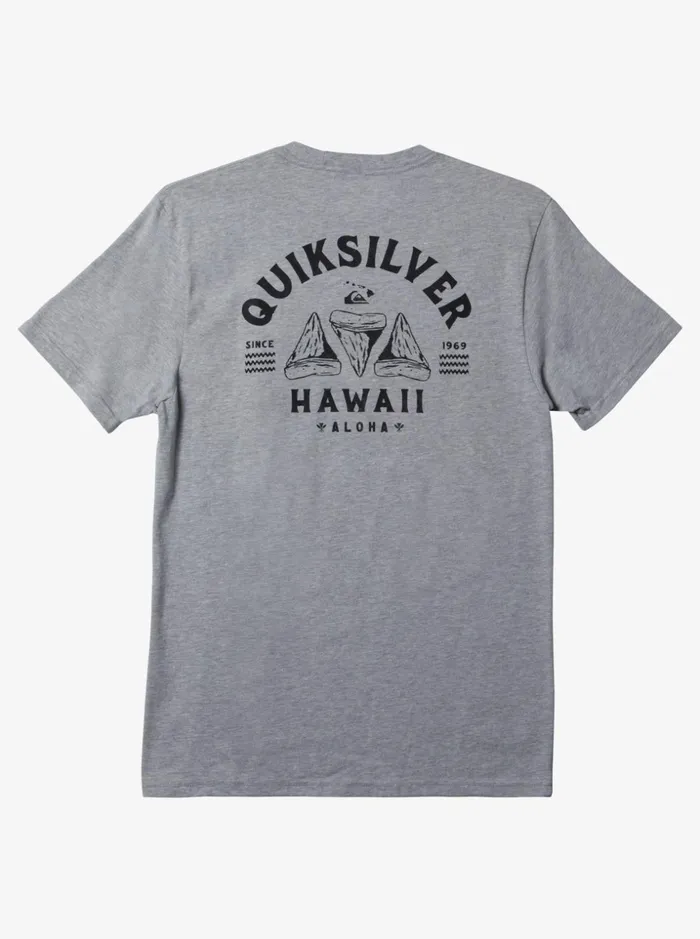 Men Quiksilver Tees Hawaii Razor Tooth TShirt Athletic Heather Men Quiksilver Tees Hawaii Razor Tooth TShirt Athletic Heather