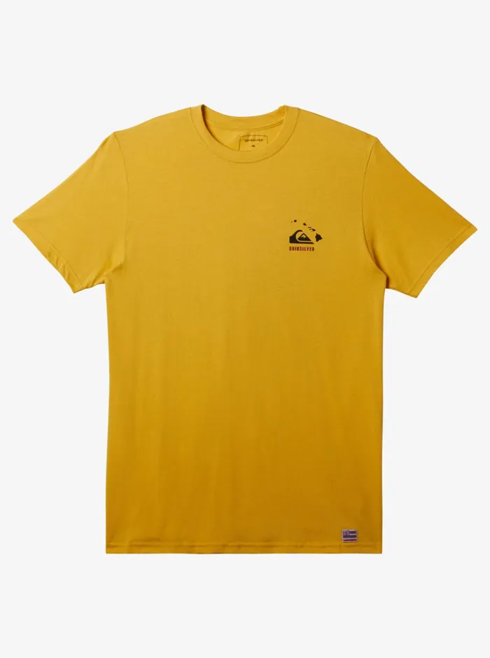 Men Quiksilver Tees Hawaii Survivor TShirt Yolk Yellow