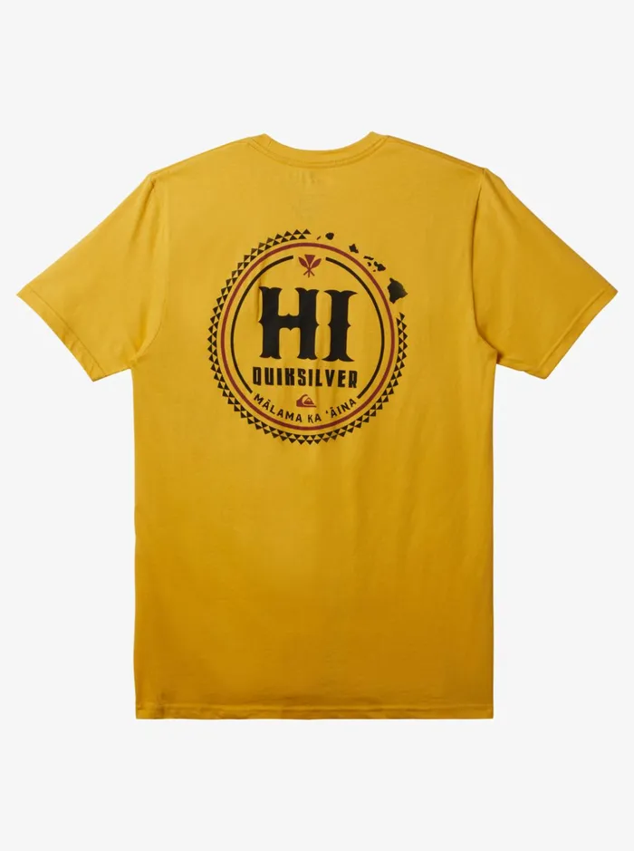 Men Quiksilver Tees Hawaii Survivor TShirt Yolk Yellow Men Quiksilver Tees Hawaii Survivor TShirt Yolk Yellow
