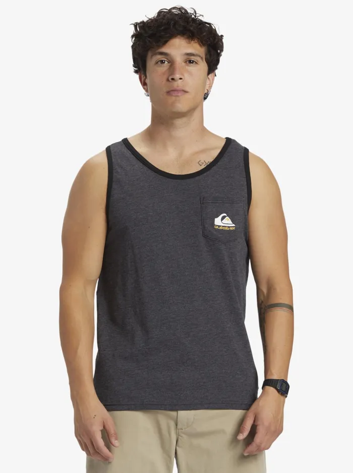 Men Quiksilver Tees Omni Pocket Tank Tshirt Charcoal Heather Men Quiksilver Tees Omni Pocket Tank Tshirt Charcoal Heather