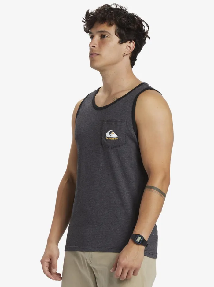 Men Quiksilver Tees Omni Pocket Tank Tshirt Charcoal Heather Men Quiksilver Tees Omni Pocket Tank Tshirt Charcoal Heather