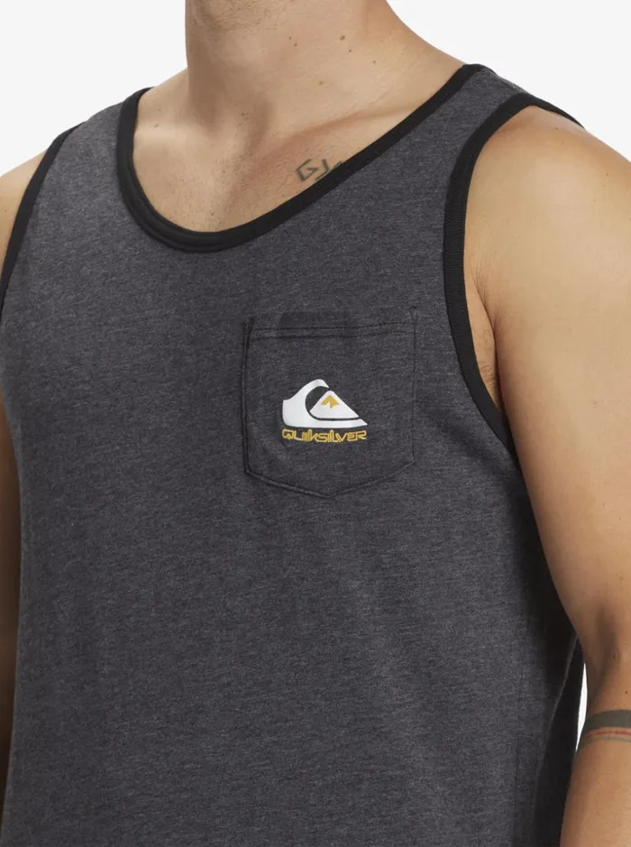 Men Quiksilver Tees Omni Pocket Tank Tshirt Charcoal Heather Men Quiksilver Tees Omni Pocket Tank Tshirt Charcoal Heather