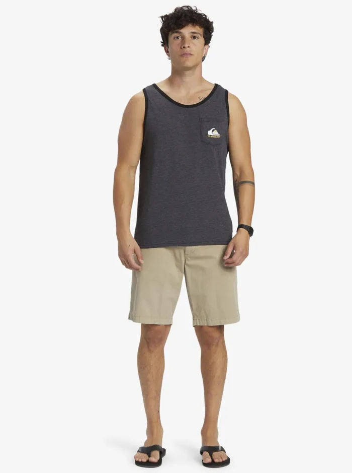 Men Quiksilver Tees Omni Pocket Tank Tshirt Charcoal Heather Men Quiksilver Tees Omni Pocket Tank Tshirt Charcoal Heather
