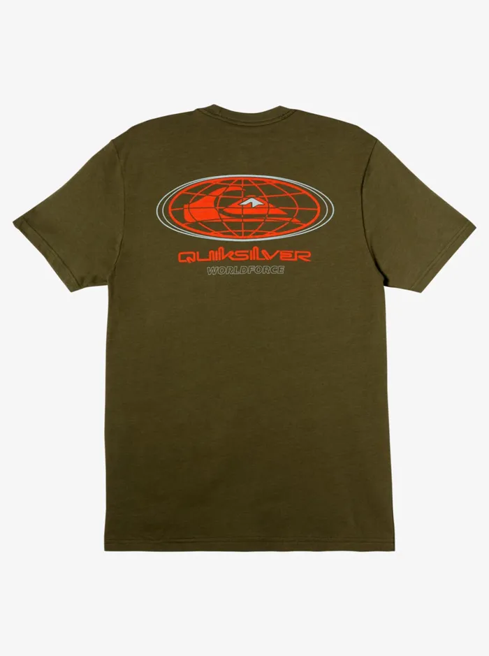 Men Quiksilver Tees On The Grid Tshirt Four Leaf Clover