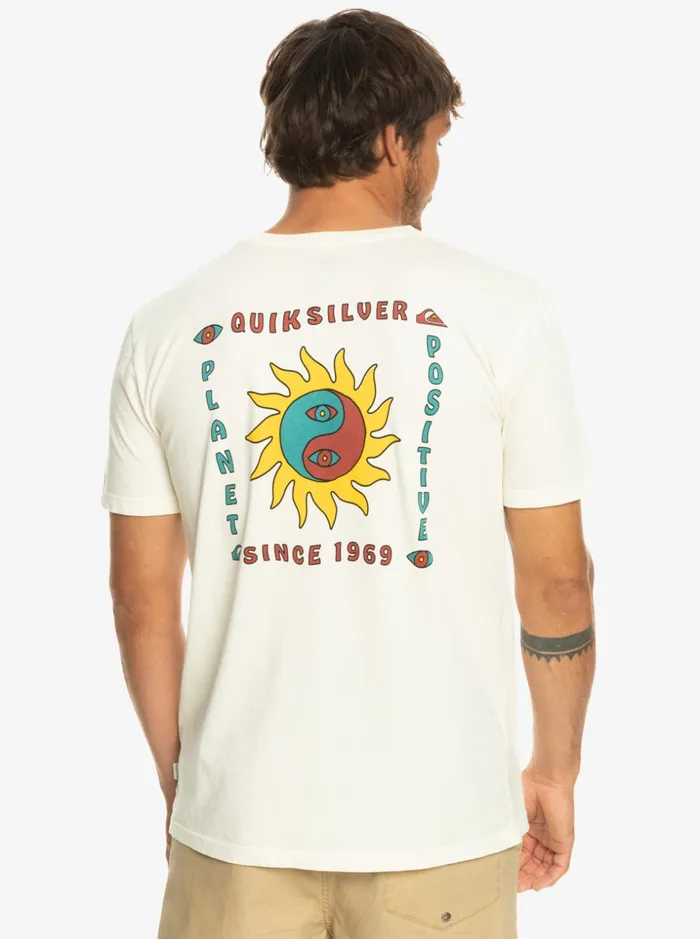 Men Quiksilver Tees Planet Positive TShirt Birch Men Quiksilver Tees Planet Positive TShirt Birch