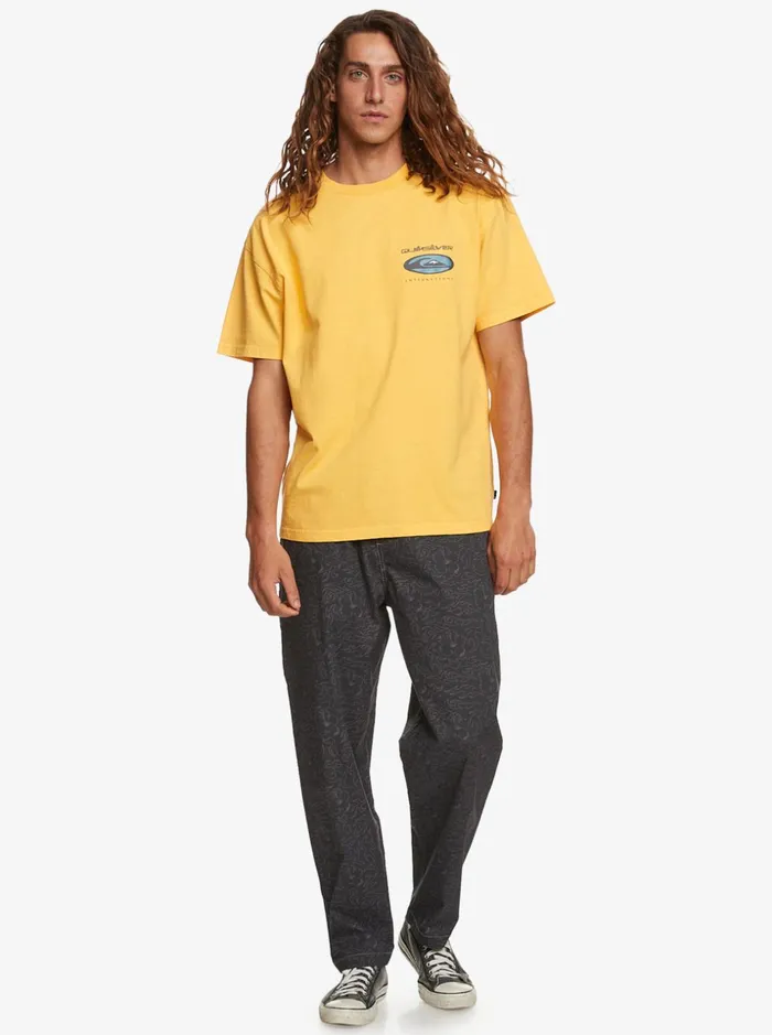 Men Quiksilver Tees Quik International TShirt Yolk Yellow Men Quiksilver Tees Quik International TShirt Yolk Yellow