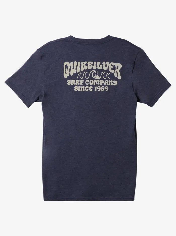 Men Quiksilver Tees Quik Lockup Mod TShirt Navy Blazer Heather Men Quiksilver Tees Quik Lockup Mod TShirt Navy Blazer Heather