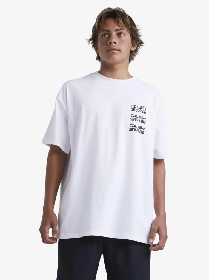 Men Quiksilver Tees Quik X Stab TShirt White Men Quiksilver Tees Quik X Stab TShirt White