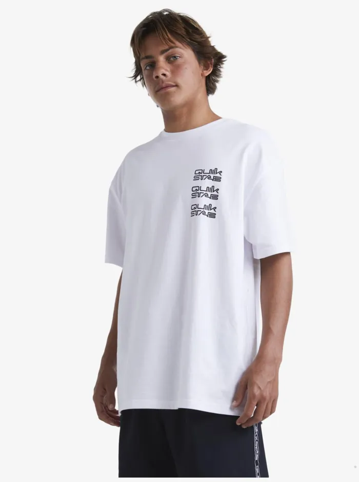 Men Quiksilver Tees Quik X Stab TShirt White Men Quiksilver Tees Quik X Stab TShirt White