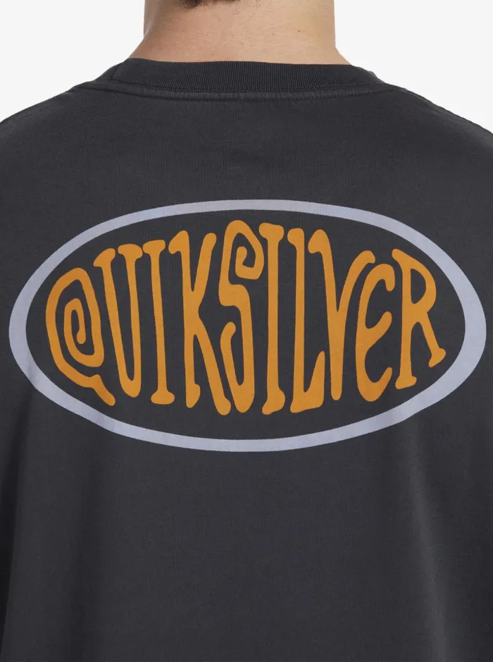 Men Quiksilver Tees Real Surfin TShirt Black Men Quiksilver Tees Real Surfin TShirt Black