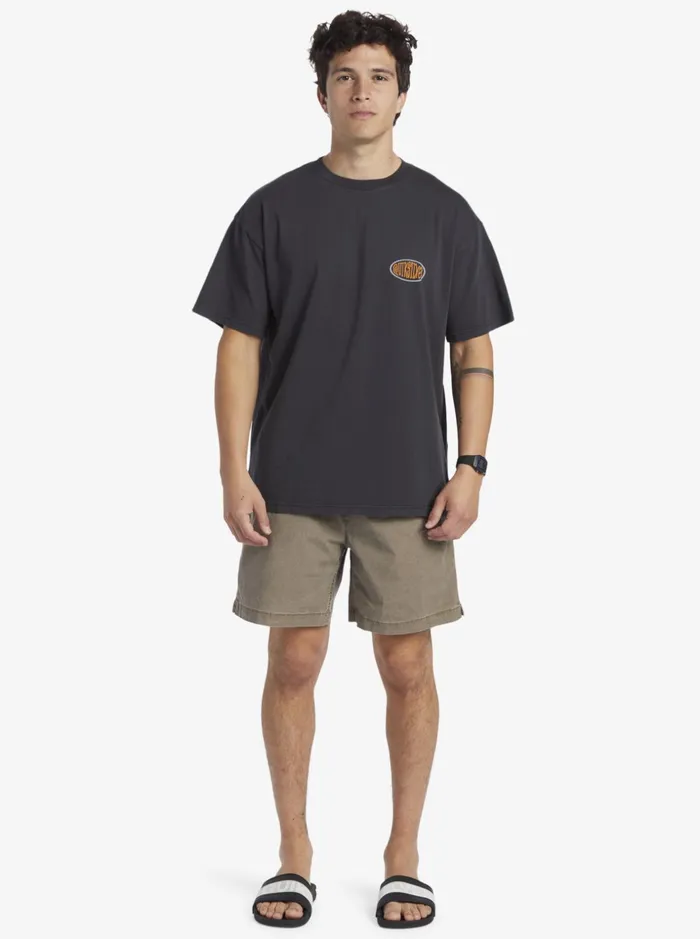 Men Quiksilver Tees Real Surfin TShirt Black Men Quiksilver Tees Real Surfin TShirt Black