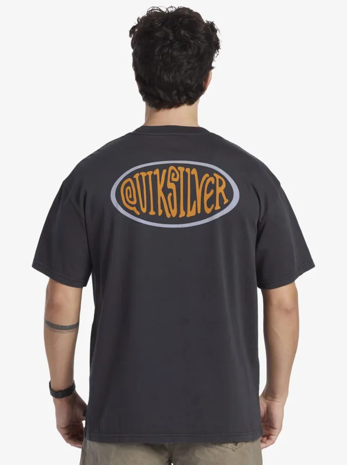 Men Quiksilver Tees Real Surfin TShirt Black Men Quiksilver Tees Real Surfin TShirt Black