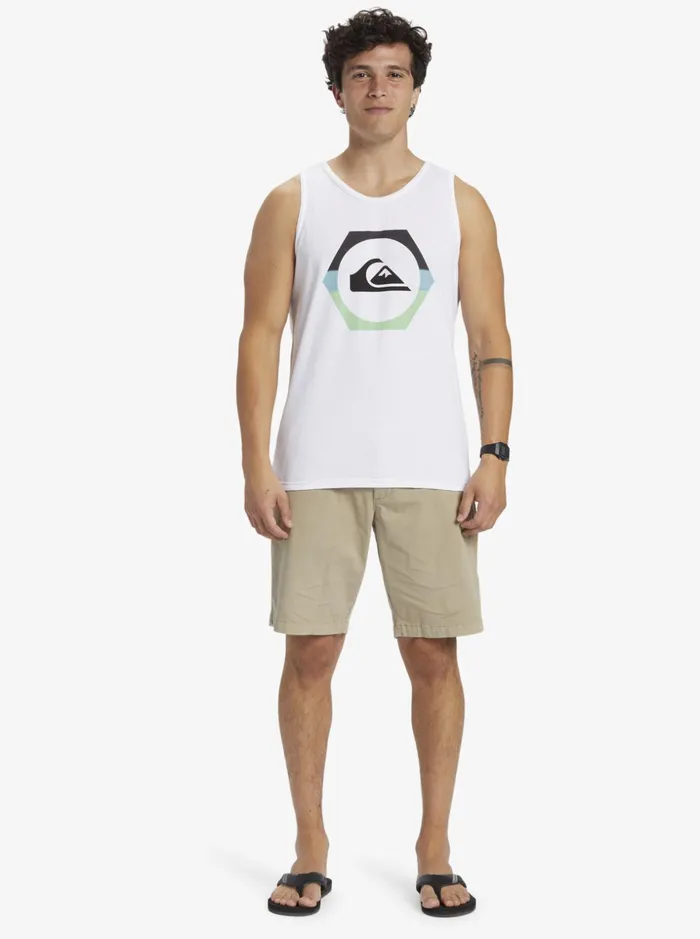 Men Quiksilver Tees Shapeshifter Tank White Men Quiksilver Tees Shapeshifter Tank White