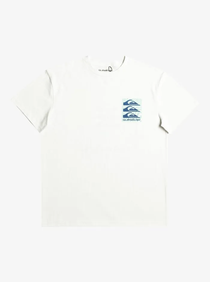 Men Quiksilver Tees Warped Patterns TShirt Snow White