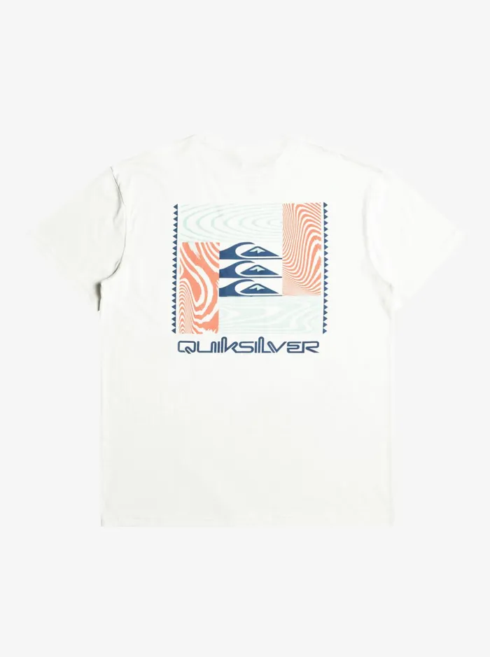 Men Quiksilver Tees Warped Patterns TShirt Snow White Men Quiksilver Tees Warped Patterns TShirt Snow White