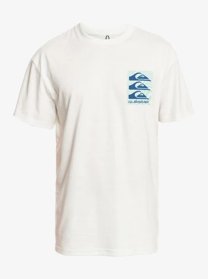 Men Quiksilver Tees Warped Patterns TShirt Snow White Men Quiksilver Tees Warped Patterns TShirt Snow White