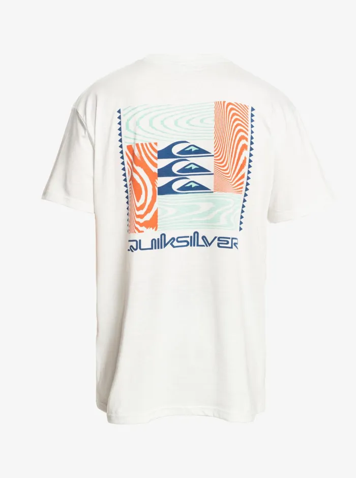 Men Quiksilver Tees Warped Patterns TShirt Snow White Men Quiksilver Tees Warped Patterns TShirt Snow White