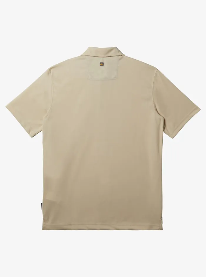 Men Quiksilver Tees Waterman Water Short Sleeve Polo Shirt Brown Rice Men Quiksilver Tees Waterman Water Short Sleeve Polo Shirt Brown Rice