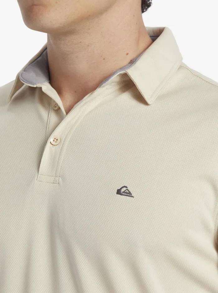 Men Quiksilver Tees Waterman Water Short Sleeve Polo Shirt Brown Rice Men Quiksilver Tees Waterman Water Short Sleeve Polo Shirt Brown Rice