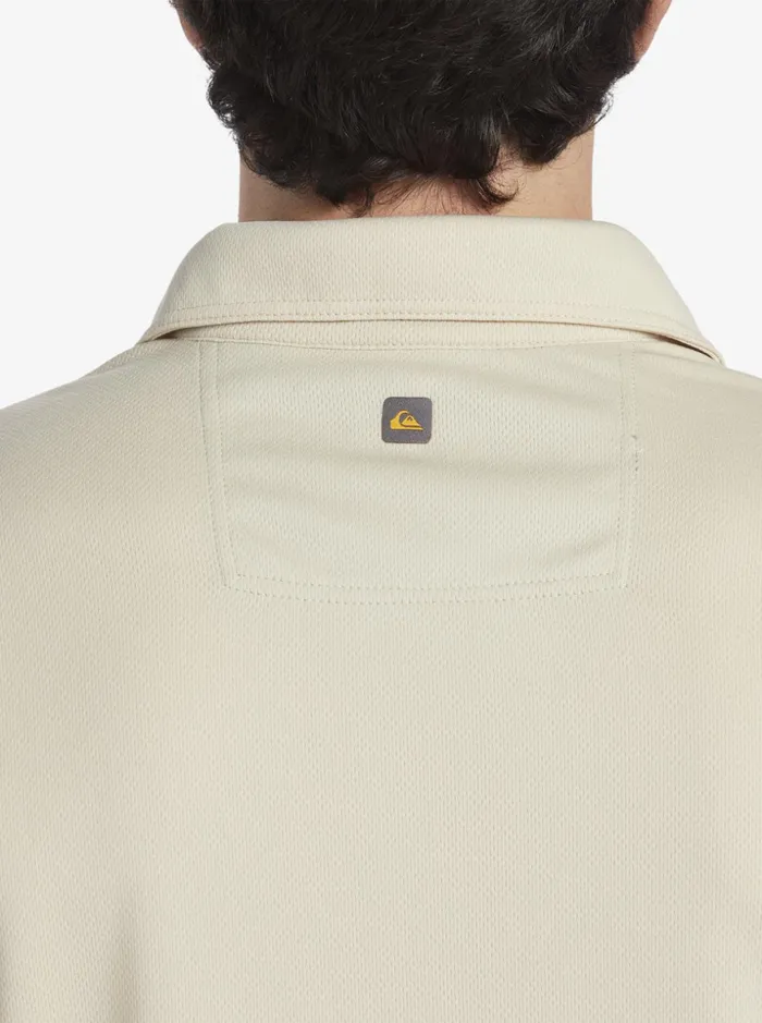 Men Quiksilver Tees Waterman Water Short Sleeve Polo Shirt Brown Rice Men Quiksilver Tees Waterman Water Short Sleeve Polo Shirt Brown Rice