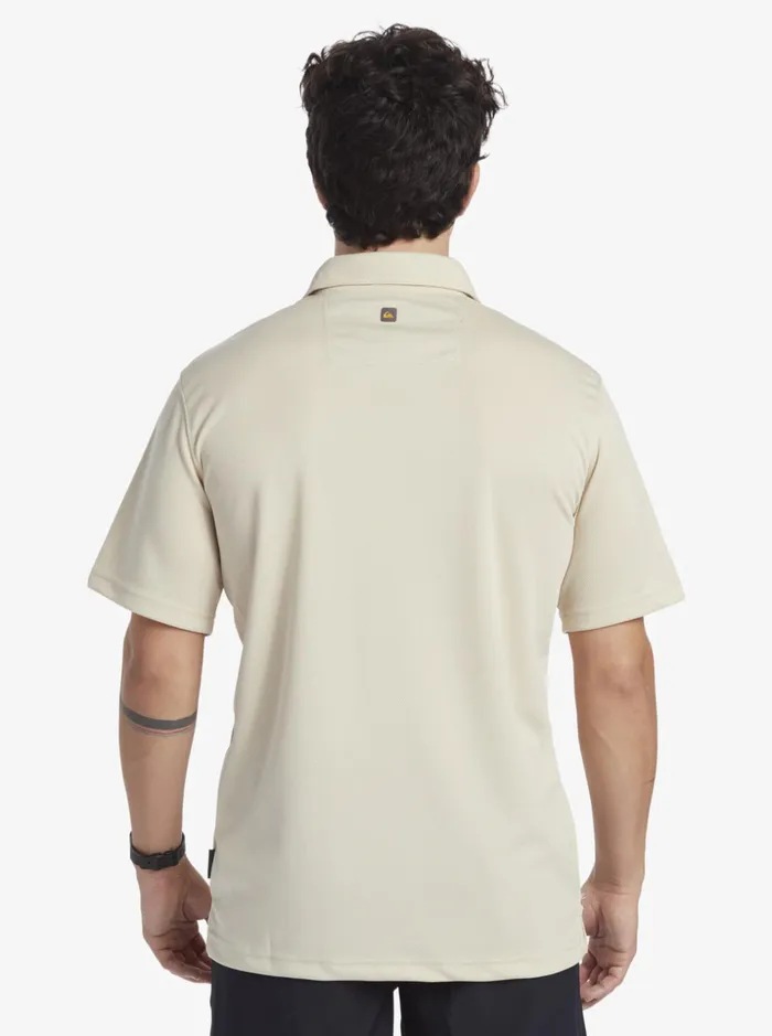 Men Quiksilver Tees Waterman Water Short Sleeve Polo Shirt Brown Rice Men Quiksilver Tees Waterman Water Short Sleeve Polo Shirt Brown Rice