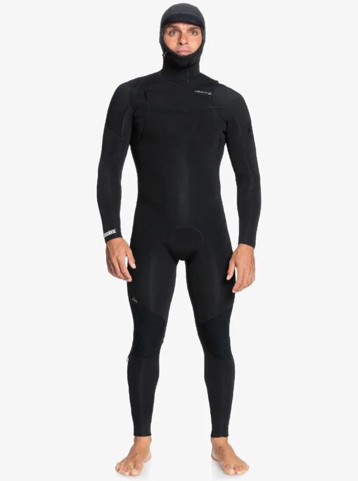 Men Quiksilver Wetsuits 543 Everyday Sessions Hooded ChestZip Wetsuit Black