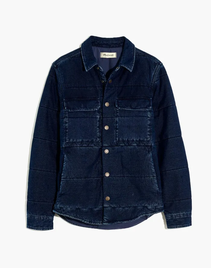 Men Quilted Indigo Shirt Jacket Berry Wash Madewell Jackets Men Quilted Indigo Shirt Jacket Berry Wash Madewell Jackets