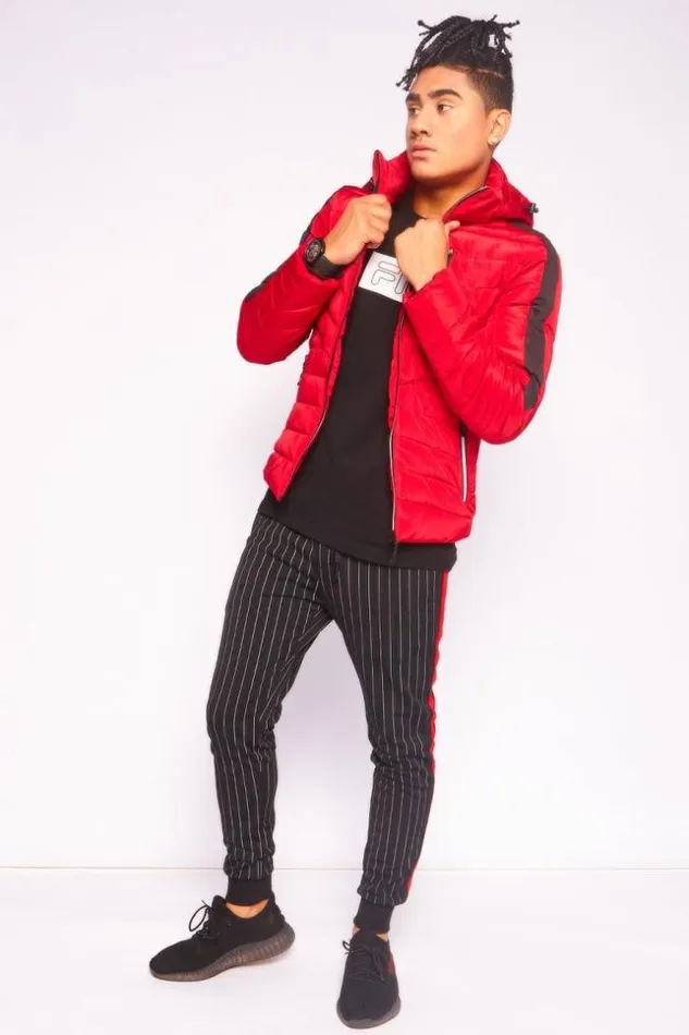 Men Quilted Padded Jacket In Red Red Brentiny Paris Parkas And Down Jackets