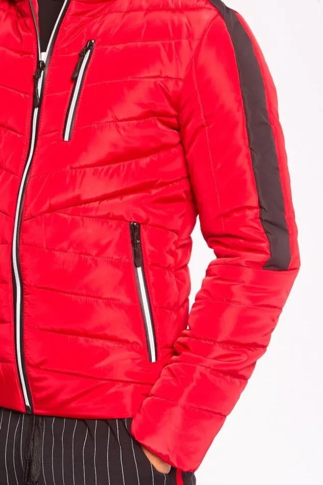 Men Quilted Padded Jacket In Red Red Brentiny Paris Parkas And Down Jackets