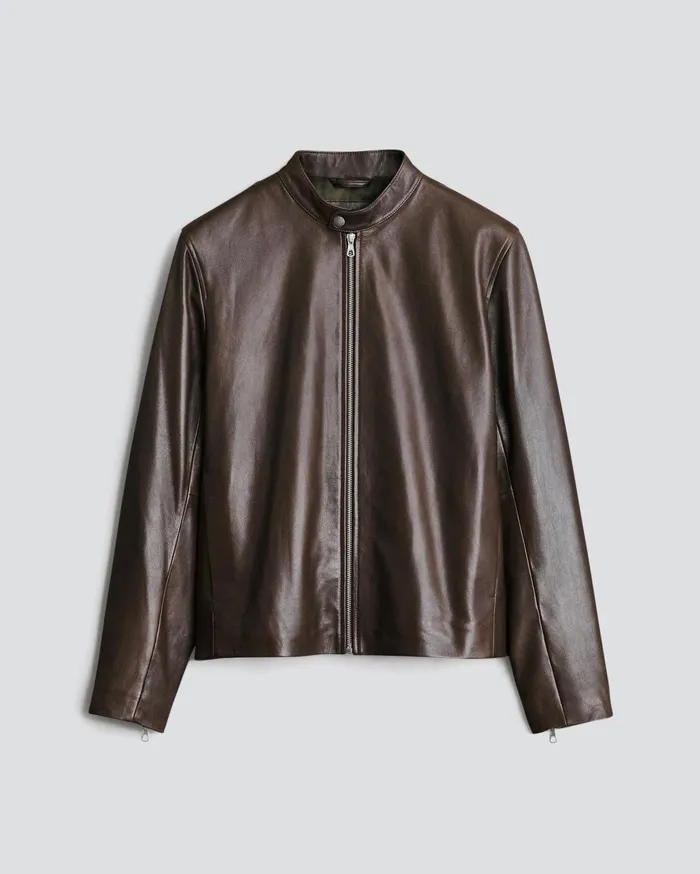 Men Rag and Bone Coats and Jackets Archive Leather Caf Racer Brown