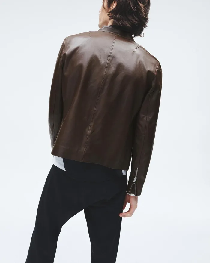 Men Rag and Bone Coats and Jackets Archive Leather Caf Racer Brown