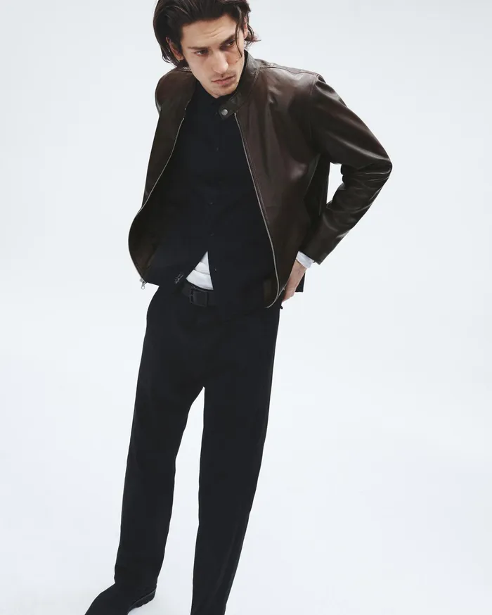 Men Rag and Bone Coats and Jackets Archive Leather Caf Racer Brown