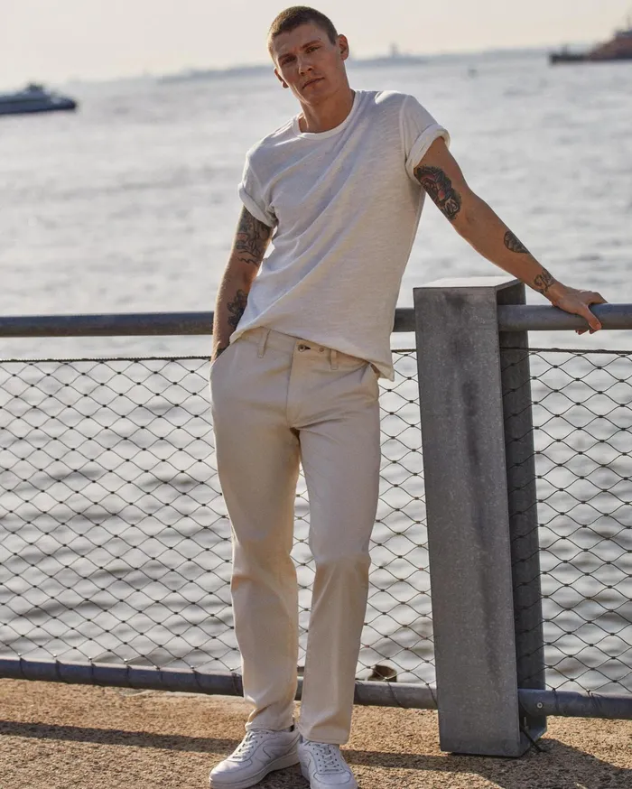 Men Rag and Bone Pants Standard Cotton Chino Sand