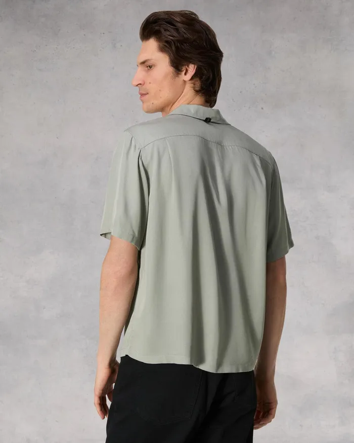 Men Rag and Bone Shirts Avery Resort Embroidered Shirt Vetiver Men Rag and Bone Shirts Avery Resort Embroidered Shirt Vetiver