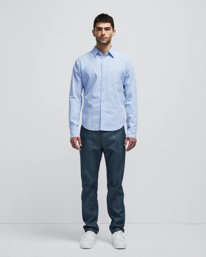 Men Rag and Bone Shirts Fit 2 Engineered Cotton Oxford Shirt Blue Oxford
