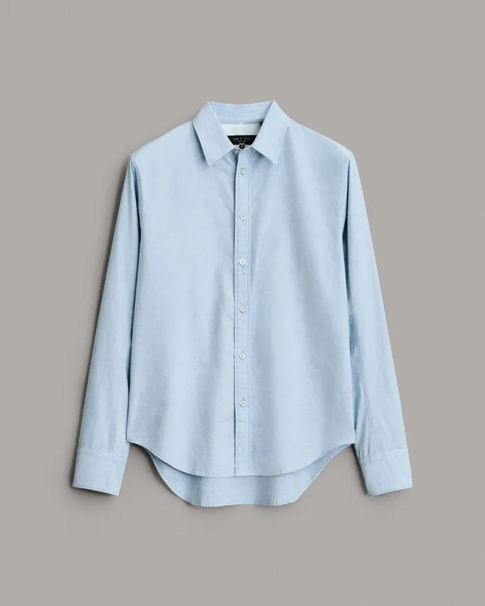 Men Rag and Bone Shirts Fit 2 Engineered Cotton Oxford Shirt Blue Oxford