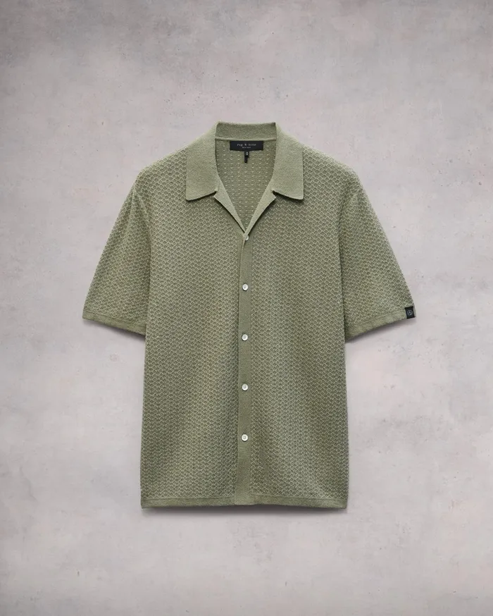 Men Rag and Bone Sweaters Avery Jacquard Zuma Toweling Shirt Vetiver Men Rag and Bone Sweaters Avery Jacquard Zuma Toweling Shirt Vetiver