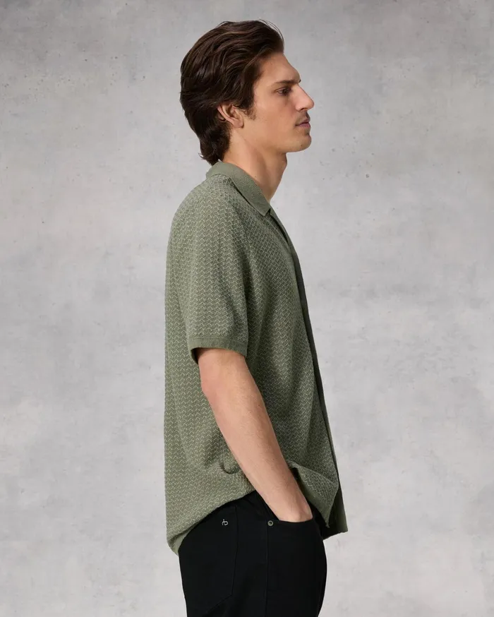 Men Rag and Bone Sweaters Avery Jacquard Zuma Toweling Shirt Vetiver Men Rag and Bone Sweaters Avery Jacquard Zuma Toweling Shirt Vetiver