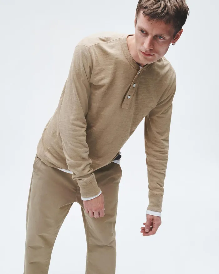Men Rag and Bone TShirts Classic Flame Henley Taupe Men Rag and Bone TShirts Classic Flame Henley Taupe